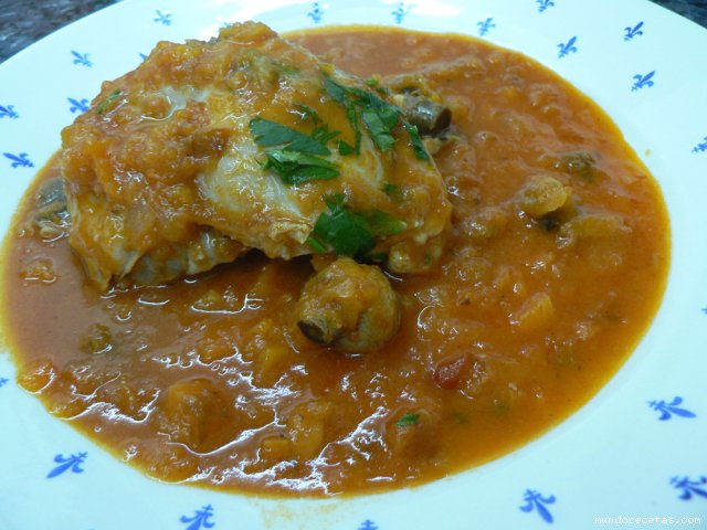 Cuartos traseros de pollo con verduras y champiñones Thermomix