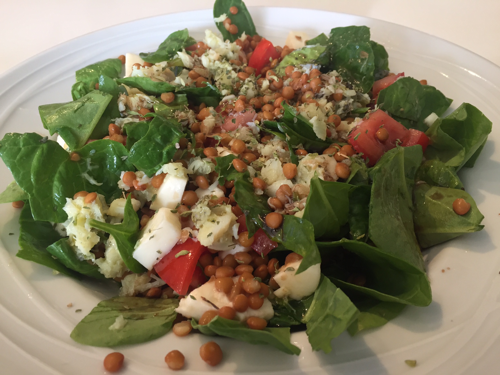 Ensalada de Lentejas y Bacalao Thermomix