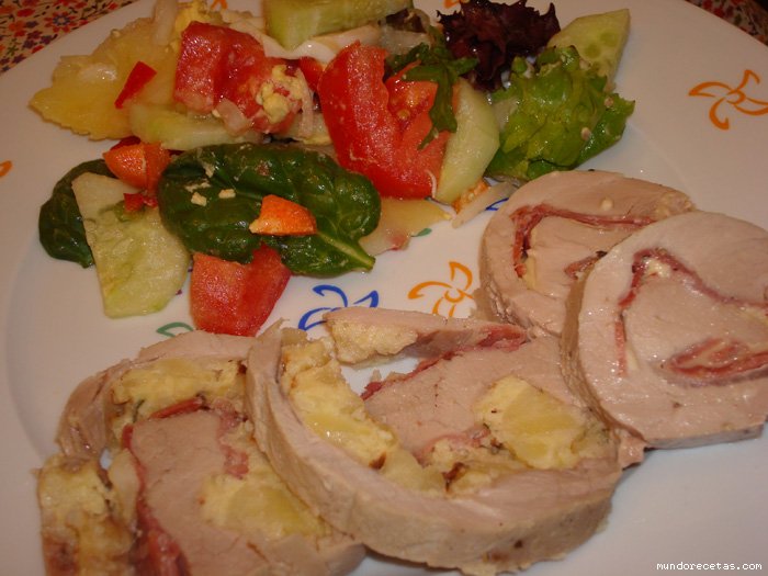 Ensalada de patata y solomillos rellenos al vapor Thermomix