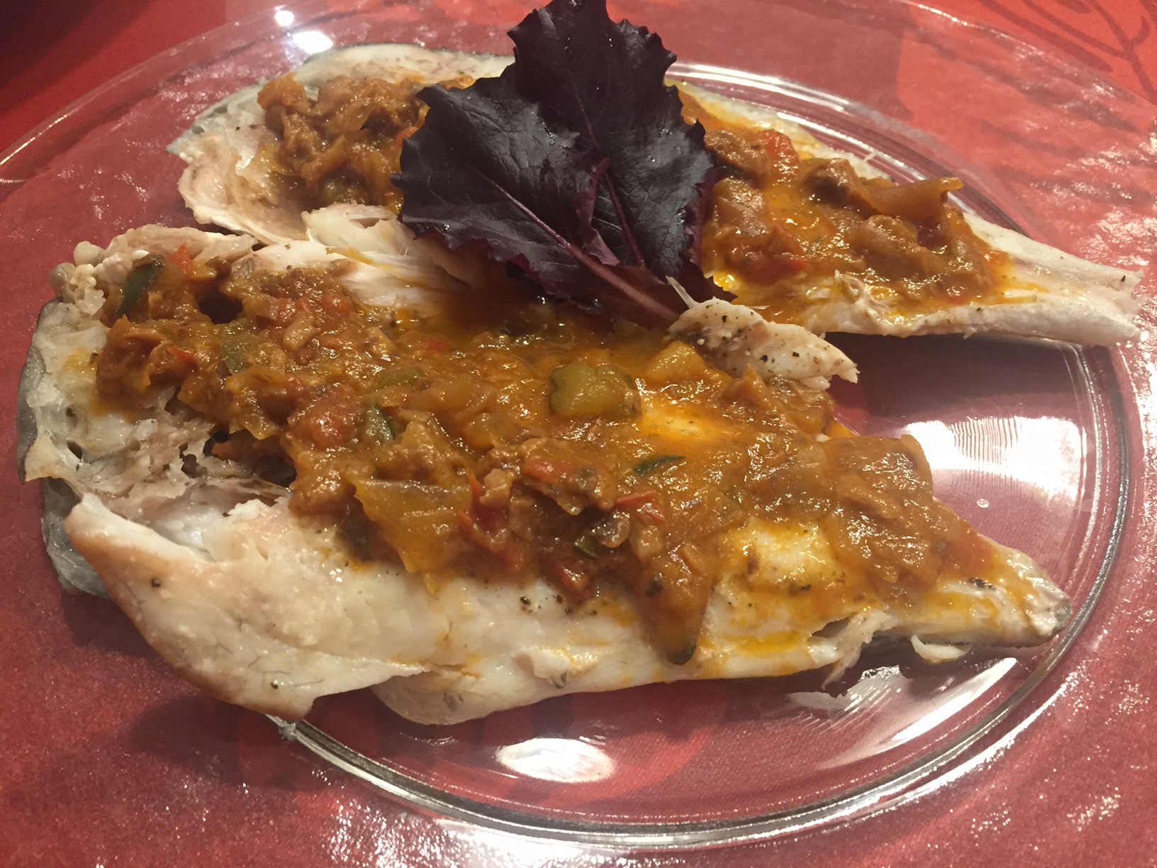 Rosada al Vapor con almejas y salsa de verduras Thermomix