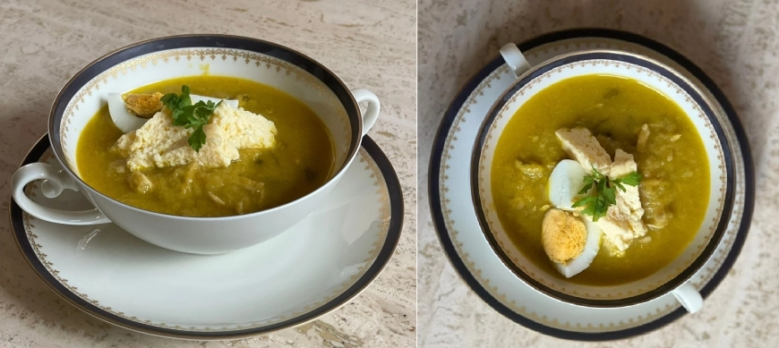 SOPA CON FLAN SALADO