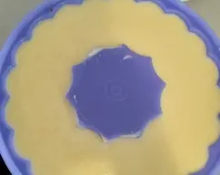 Step <p><span style="font-weight: normal;">Mezcle delicadamente la gelatina con la nata de piña y vierta la mezcla en el molde reservado. Tape el molde o cubra con film transparente y reserve en el frigorífico durante un mínimo de 4 horas.</span></p> illustration