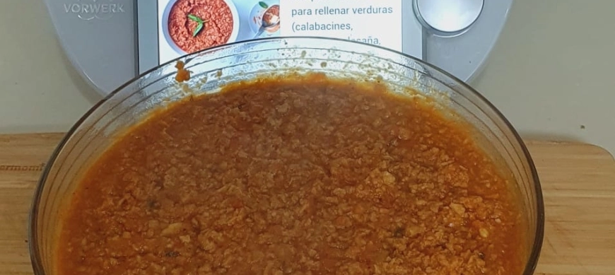 Salsa boloñesa vegetariana con Thermomix