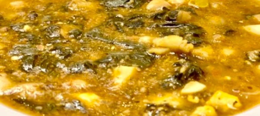 Potaje de garbanzos con picada de frutos secos con Thermomix