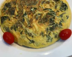 Step <p>Añadimos el aceite en una sartén, añadimos la mezcla vuelta y vuelta, pasados unos minutos tortilla lista para comer. ¡Buen provecho !</p> illustration