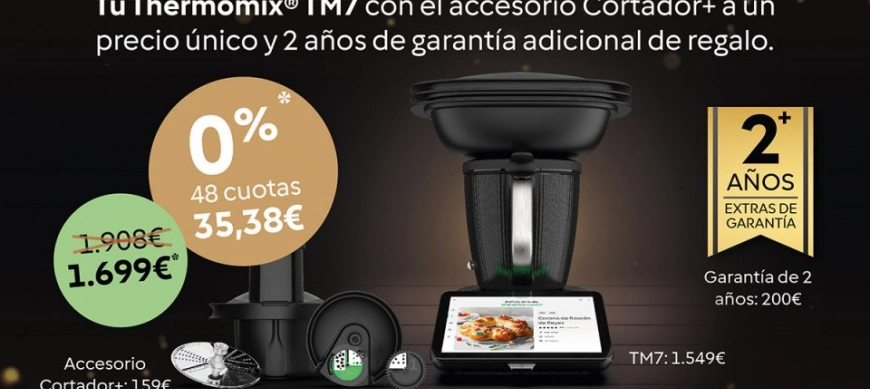 COMPRAR THERMOMIX TM7 + CORTADOR + 2 AÑOS GARANTIA Y 0% INTERES