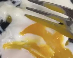 Step <p>Colocamos nuestro huevo escalfado en el plato preparado, añadimos sal al gusto y listo para servir.</p> illustration