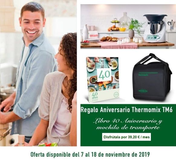 Compra tu Thermomix® Tm6 ahora y te regalamos la bolsa de transporte y el libro del 40 aniversario GRATIS