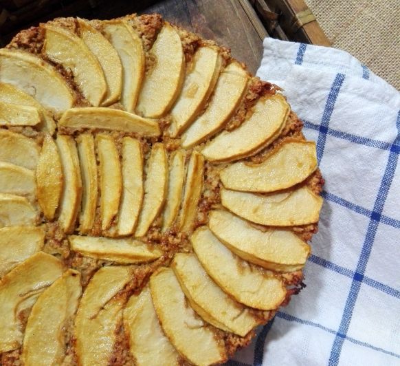 Cómo preparar una tarta de manzana con espelta y sin azúcar en Thermomix