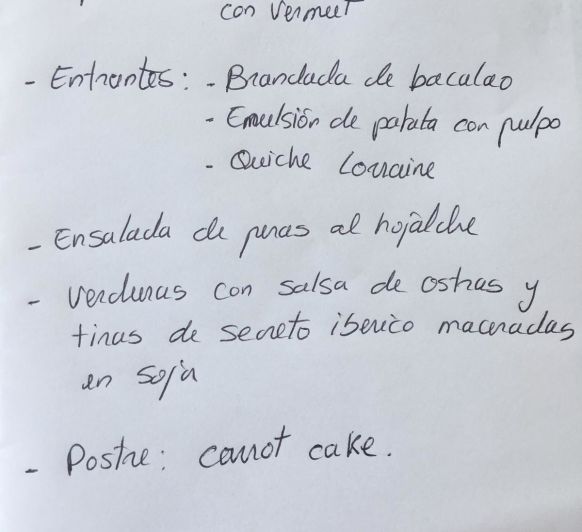 Menú sábado noche by Carmen & Ceci