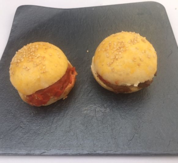 Pan para Hamburguesa y hamburguesa de bacalao