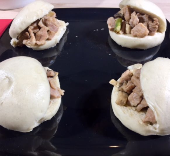 Bao Buns de coco, cerdo y champiñones con Thermomix®