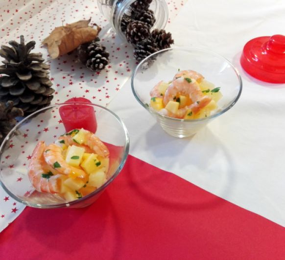 Cómo preparar cóctel de langostinos con vinagreta de cítricos en Thermomix®