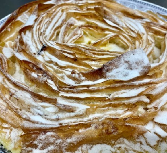 Ruffled Milk Cake | Tarta de flor | Pastel griego rizado con Thermomix