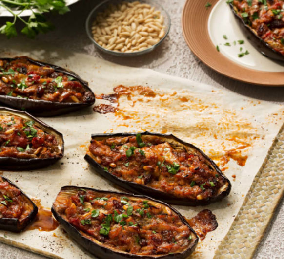 BERENJENAS RELLENAS DE VERDURAS (IMAM BAYILDI), delicia turca en tu mesa